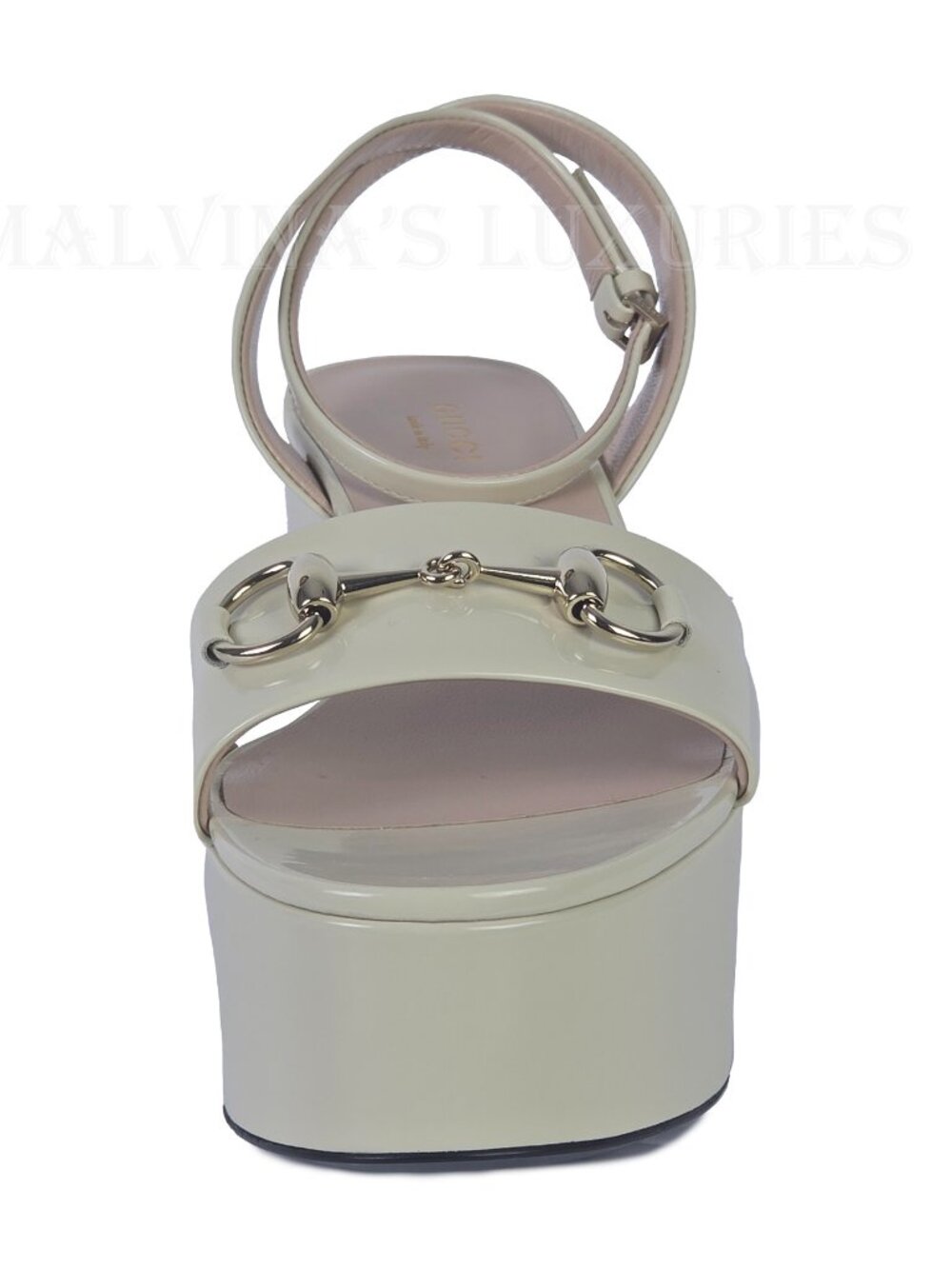 GUCCI SHOES LADY IVORY LEATHER PLATFORM HORSEBIT SANDALS sz 39 9 US - Picture 11 of 17